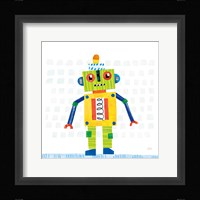Robot Party IV on Squares Fine Art Print