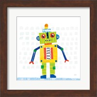 Robot Party IV on Squares Fine Art Print