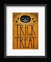 Vintage Halloween Trick or Treat Framed Print