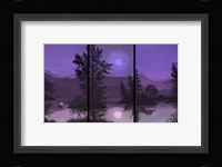 Swan Lake In Pink And Purple Fine Art Print