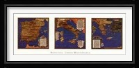 Map Spain-Italy-Greece Triptych Fine Art Print