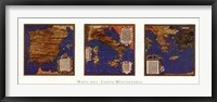 Map Spain-Italy-Greece Triptych Fine Art Print