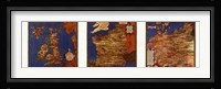Map U.K.-France-Germany Triptych Fine Art Print