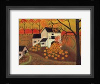 Pumpkin Barn Autumn Folk Art Fine Art Print