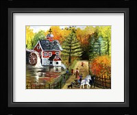 Fishing by the Old Grist Mill Fine Art Print