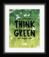 Think Green Ombre Leaves Framed Print