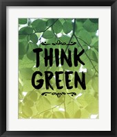 Think Green Ombre Leaves Framed Print