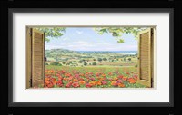 Finestra su Campo di Papaveri Fine Art Print