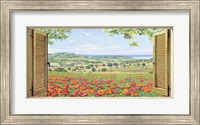 Finestra su Campo di Papaveri Fine Art Print