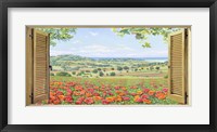 Finestra su Campo di Papaveri Fine Art Print