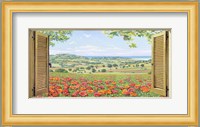 Finestra su Campo di Papaveri Fine Art Print