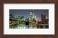 The Brooklyn Bridge and Twin Towers at Night Fine Art Print