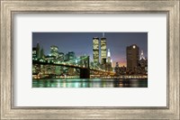 The Brooklyn Bridge and Twin Towers at Night Fine Art Print