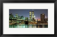 The Brooklyn Bridge and Twin Towers at Night Fine Art Print