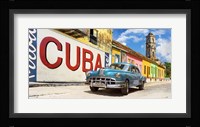 Vintage Car and Mural, Cuba Fine Art Print