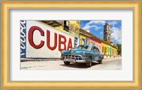 Vintage Car and Mural, Cuba Fine Art Print