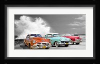Cars in Avenida de Maceo, Havana, Cuba (BW) Fine Art Print