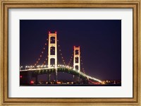 Mackinac Bridge at Night Fine Art Print
