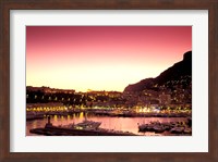 Harbor at Sunset, Monte Carlo, Cote D'Azure, Monaco Fine Art Print