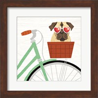 Beach Bums Pug Bicycle I Fine Art Print