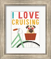 Beach Bums Pug Bicycle I Love Fine Art Print