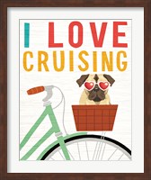 Beach Bums Pug Bicycle I Love Fine Art Print