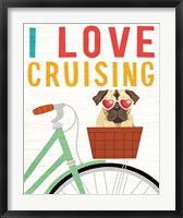 Beach Bums Pug Bicycle I Love Fine Art Print