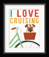 Beach Bums Pug Bicycle I Love Fine Art Print