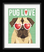 Beach Bums Pug I Love Framed Print
