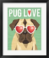 Beach Bums Pug I Love Framed Print
