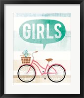 Beach Cruiser Girls II Framed Print