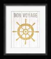 Beachscape VI Helm Quote Gold Neutral Framed Print