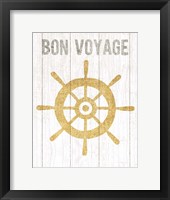 Beachscape VI Helm Quote Gold Neutral Framed Print