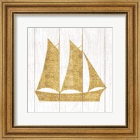 Beachscape V Boat Gold Neutral Fine Art Print