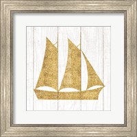 Beachscape V Boat Gold Neutral Fine Art Print