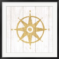 Beachscape IV Compass Gold Neutral Fine Art Print