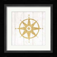 Beachscape IV Compass Gold Neutral Framed Print