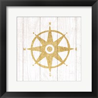 Beachscape IV Compass Gold Neutral Fine Art Print