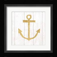 Beachscape III Anchor Gold Neutral Framed Print