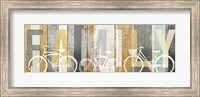 Beachscape Bicycle Family Gold Neutral Fine Art Print