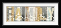 Beachscape Bicycle Family Gold Neutral Fine Art Print