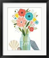 Seaside Bouquet II Mason Jar Framed Print