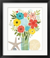 Seaside Bouquet I Mason Jar Framed Print