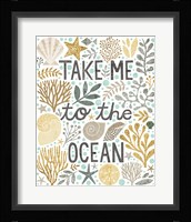 Under Sea Treasures IV Gold Neutral Framed Print