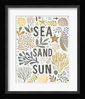 Under Sea Treasures III Gold Neutral Framed Print