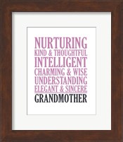 Adjectives for Grandma Fine Art Print