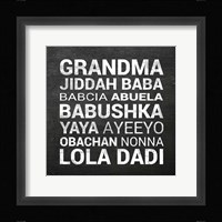 Grandma Various languages - Chalkboard Fine Art Print