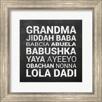 Grandma Various languages - Chalkboard Fine Art Print