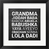 Grandma Various languages - Chalkboard Fine Art Print