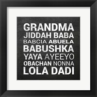 Grandma Various languages - Chalkboard Fine Art Print